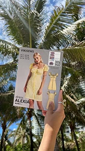 Модел за шиене Vikisews за жени - Модел за шиене лятна рокля Alexia за жени, размер US2 - US20 Плюс Размер - Подходящ за начинаещи,