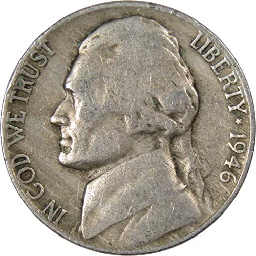1946 D Jefferson Nickel 5 Cent Piece AG ЗА Добра монета на САЩ са подбрани 5c