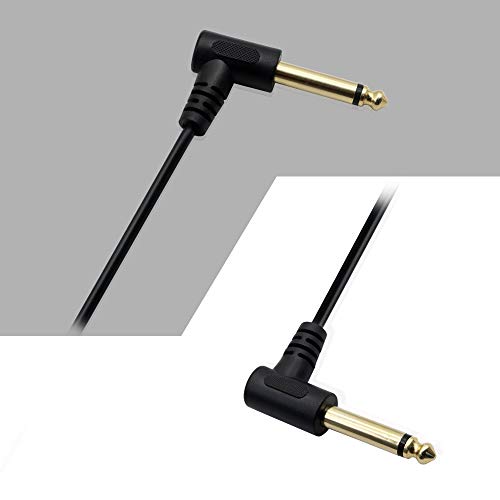 Китара кабел GINTOOYUN 1/4, 6,35 мм TS plug-6,35 мм TS plug-удължител на 90 градуса, за да Моно Аудио под прав ъгъл от 5 фута, подходящ