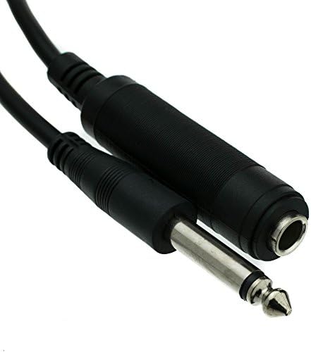 CableWholesale Моно-удлинительный кабел 1/4 инча, 6 фута, с щепсел от 1/4 щепсела до 1/4контакти за Електрически инструменти (Китара,