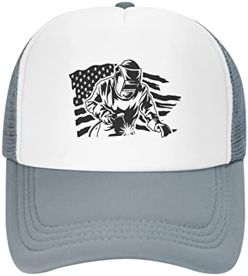 wikjxiz Заваръчен Горелка за Заваряване на Американския Флаг на Мъже, Жени Регулируема Окото бейзболна шапка Шапки шофьор на камион Солнцезащитная Шапка Готина Спорт