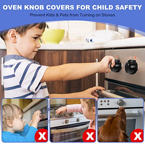 Облицовка на дръжката табели за безопасност на деца (5 + 1 пакетиране) на Лигавицата на газ химикалки, Защита на кухненски печки за деца с трайни лепило, защитни облиц