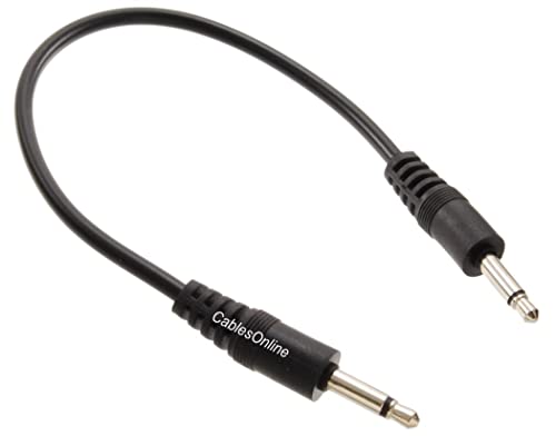CablesOnline 6-инчов 3.5 мм Моно аудио кабел Тип TS Мъж с мъж, Формованный Кратък Черен кабел за Свързване, AM-100C