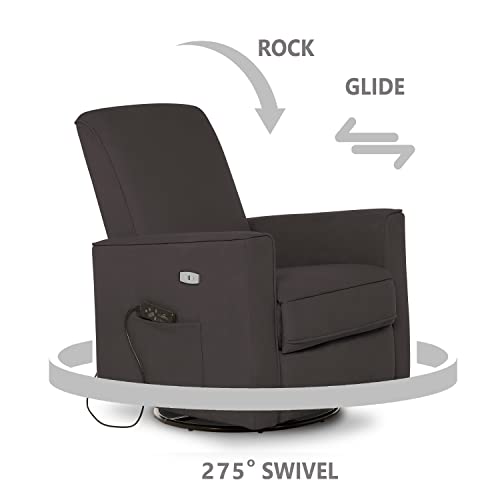 Стол-планер Evolur Harlow Deluxe с меки плюшени материи, Завъртане, с качалкой, с възможност за сгъване на облегалката, USB порт