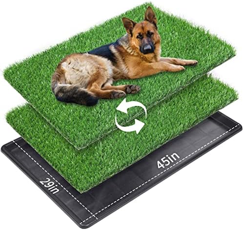 Замяна на изкуствена трева LOOBANI 45 x 29 см за кучета, Билков Подложка за саксия с Дренажни отвори, супер Лесно почистване (1 опаковка) (45 x 29)