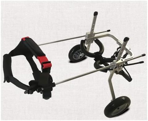Yacanna Лека инвалидна количка за кучета за рехабилитация на задните крака, 2-Дължината на Количката за кучета на инвалиди, Регулируемо колело за придвижване на домашн