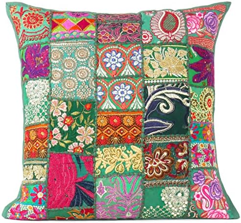 Декоративна Калъфка Eyes of India в стил Мозайка в стил бохо, Цветни Чехольчик впечатлява със своя бохемски стил за дивана, Ръчна