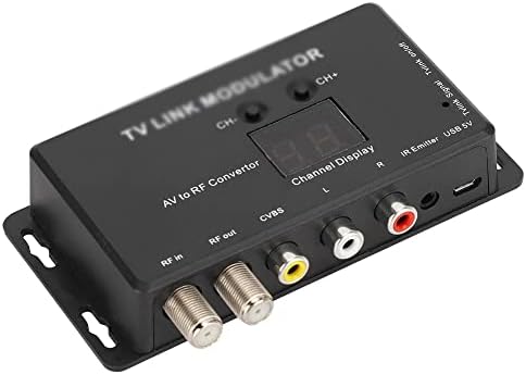 ZLXDP UHF TV Link Модулатор на AV-Радиочестотни Конвертор IR удължител с 21-канальным дисплей PAL/NTSC Допълнително Пластмаса Черен
