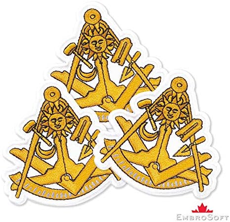 Нашивка с масонскими символи, бродирани желязо (3,5 х 3,5)