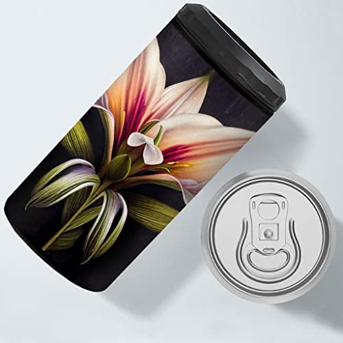 Охладител за тънки Кутии с изолация Blooming Flower Art - Хубав Охладител За Консерви - Охладител За Тънки Кутии С цветен принтом