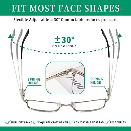 DEVYES Прогресивно Многофокусные Очила за Четене, Блокиране на Синята Светлина, за Жени, Мъже, Метални Мултифокална Очила за Четене с Пружинным тръба на шарнирна Връз?