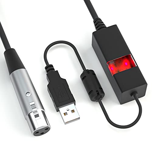 IUKUS USB Кабел, XLR, USB-Кабел за микрофон [10 фута] USB Кабел, за да свържете микрофона към XLR-Кабел, Студиен аудио кабел за Микрофон, Запис, Пеене на караоке