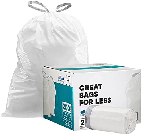 Торби за боклук Plasticplace │Съвместими с simplehuman (x) Code J │Бели втулки за боклук с завязками 10-10,5 Литра / 38-40 литра