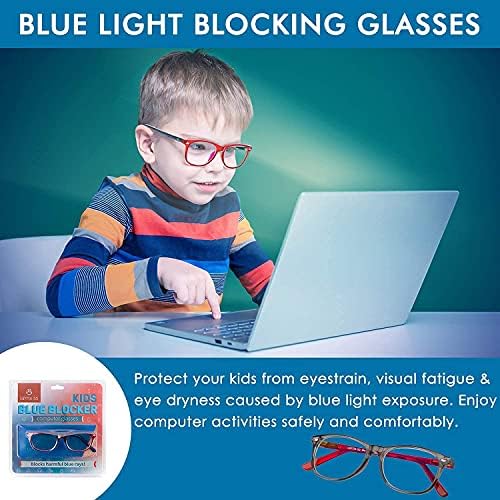 Оптикс 55 Сини Светозащитные очила за момичета и момчета (3 опаковки) | Очила със синя светлина от напрежение в очите, Детски Очила