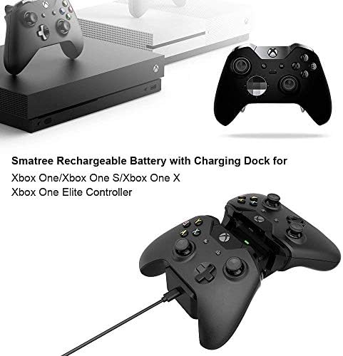 Батерия Smatree Xbox One 2000 mah, Акумулаторна батерия, 3 серии с Двойно зарядно устройство устройство, Съвместим с безжичен контролер