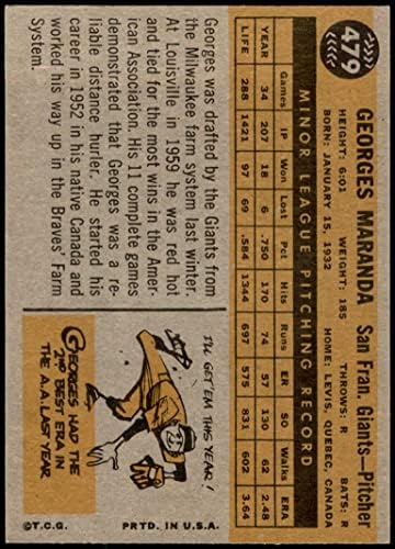 1960 Topps 479 Джордж Maranda Сан Франциско Джайентс (бейзболна картичка) Ню Йорк / MT Джайънтс