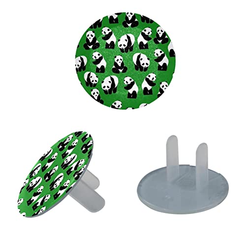 Капачки за ключове със сладък Пандой Зелен Цвят, Декоративни Предпазни Капачки за детски Контакти, 24 опаковки, Защитни Капачки