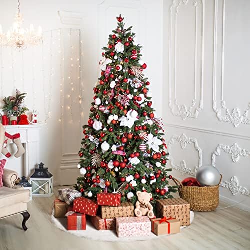 Abaodam Космати Пола под формата на коледно дърво, Коледна украса 1 бр. Пола във вид на елхи Пухкав Плюшен пола във вид на елхи