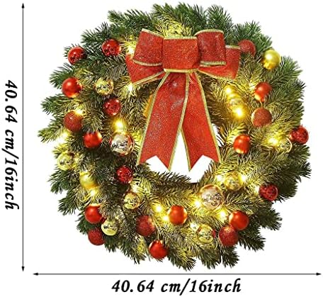 ZHYH Коледен Венец с Led Венец на батерии, Подвесная Венец на Входната Врата, Празнична Украса за Дома (Цвят: D, размер: 16 инча)