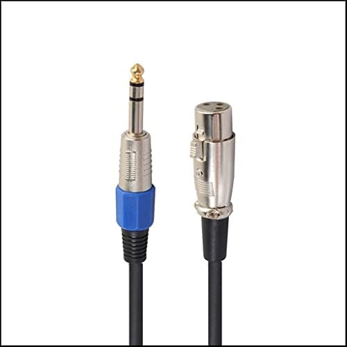 Аудио кабел n/a с жак 6,35 мм, штекерный жак, Микрофон, Говорител, усилвател Китара (Цвят: както е показано, размер: един размер)