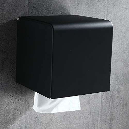 XXXDXDP Държач за хартия за баня от Алуминий Черен стойка за Ролка хартия за Баня Държач за Кърпички Стойка за Кутии Държач за тоалетна хартия Кутии за салфетки (Размер