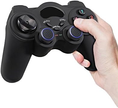 Fosmon (Комплект от 4) Аналогов джойстик джойстик с продуктивни дръжки за палеца, който е съвместим с PS5, PS4, Xbox One, Xbox Series X / S, Nintendo Switch Pro (black / blue)