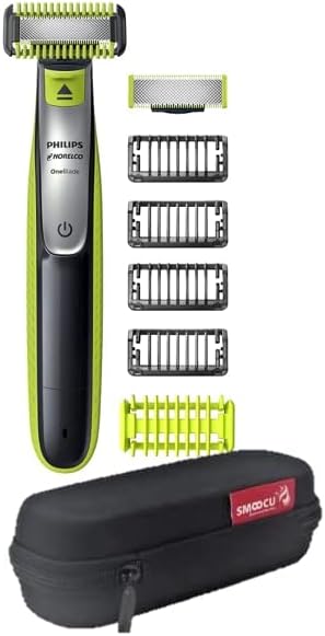 Philips OneBlade за лице и Тяло, Хибридна Електрическа Машинка и Бръснач, Калъф Smoocu за Philips Oneblade