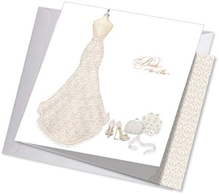 NobleWorks - Поздравителна картичка за бъдещата булка - Jumbo Моминско с плик (8 x 11 инча) - Елегантната Сватбена рокля, Сватбена картичка за годеж JQ5060BTG