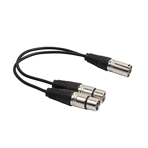 LMMDDP 34 См 3-пинов аудио кабел-удължител с вход от 1 мъже 2 жени, Кабел за микрофон и Аудиоразветвителя