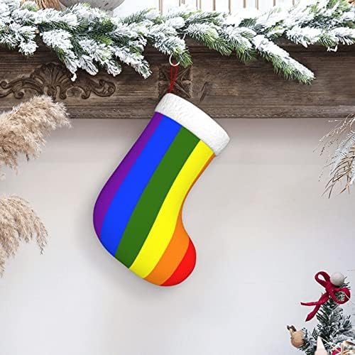 Сладък Знаме на гей-Прайда, Коледни Чорапи, Украшения за Елхи, Коледни Чорапи за Коледа на Празнични партита, Подаръци 18 Инча
