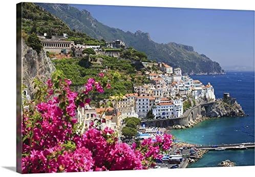 Италия, Кампания, крайбрежния район на Амалфи, Амалфи, монтиран на стената Принт на Платно, Произведения на изкуството