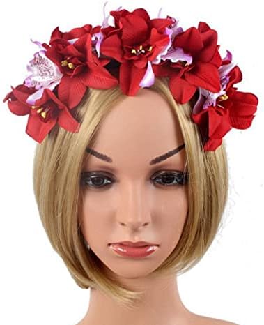 эрикотри Орхидея Цветя Короната Венец Мексико Роза Цвете Короната Венец За Коса Хавайски Цветя Короната Цвете Короната Превръзка