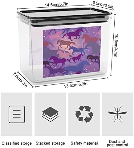 Кутия за съхранение на коне, Пластмасов контейнер-органайзер за хранене, съдове с капак за кухни