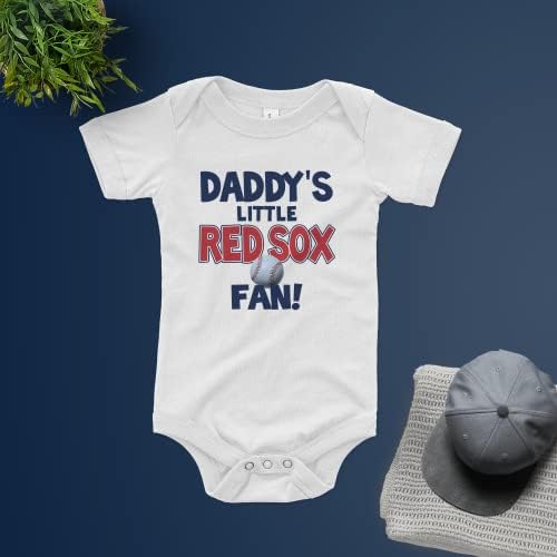 Боди за Малък фен Ред Сокс NanyCrafts Baby's татко Little Red Sox, Детски Фен на Ред Сокс