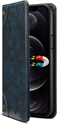 Чанта-портфейл SOUMIX за iPhone 14 Pro Ретро Флип калъф от Изкуствена кожа Премиум-клас с държач за карти, Поставка със силна Магнитна