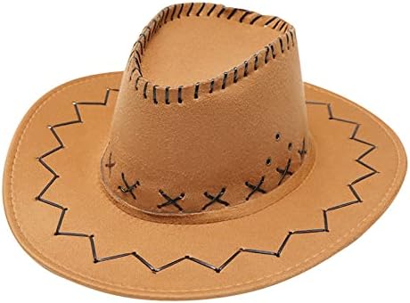 Шапка от слънцето в западен стил, Западна шапка, ковбойская шапка за жени, мъже, Западна шапка от слънцето с широка периферия, летни