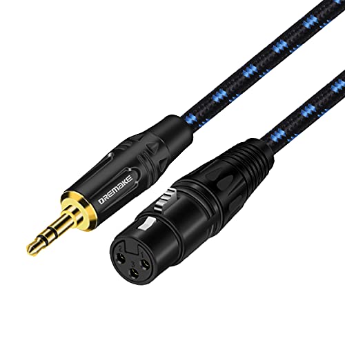 Микрофон кабел DREMAKE 3,5 мм-XLR, които не са симетрични кабел с дължина 1 МЕТЪР 1/8 инча (3,5 mm) от щепсела до штекеру XLR, Стереокабель