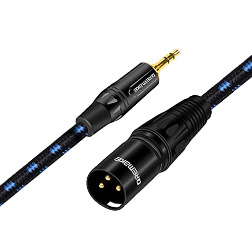 DREMAKE 3,5 мм-XLR Микрофон, кабел с дължина 1 метър, 1/8 инч (3,5 мм), които не са симетрични кабел от щепсела до штекеру XLR, Стереокабель от XLR до 3,5 мм, съвместим с мобилен телеф?