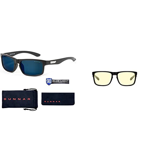 Слънчеви очила, блокер синя светлина | Enigma / Onyx от Gunnar | 90% От Синя светлина и за защита От Слънцето (блокира UVA / UVB /UVA-лъчи), Неполяризованные Слънчеви очила и чанта за н