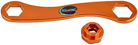 NICECNC Оранжев Гаечен ключ за ос, гаечен ключ и 28 мм за закрепване на кормилото, Скоба за стойка с височина 52 мм, Комплект, Съвместим