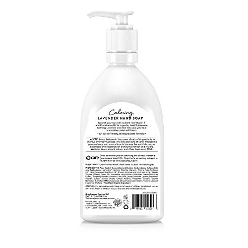 Течен Сатиновое сапун Jason Natural Cosmetics Лавандуловото, 16 унции