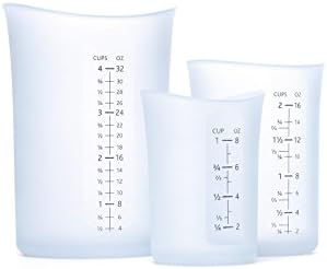 Измервателен комплект iSi Basics от 3 Силиконови Гъвкави чаши за измерване, Прозрачна