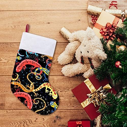 Colorful Коледа Окачен на Отглеждане с Саламандрой, Сладък Чорап на Дядо Коледа за Коледната Елха, Бижута, Подаръци