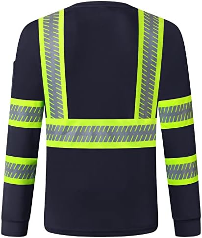 Защитна тениска JKSafety Hi-Vis с дълги ръкави и със светлоотразителни ивици, пришитыми за дълъг планкам неонового цвят | Светоотражающая тениска повишена видимост за мъ?
