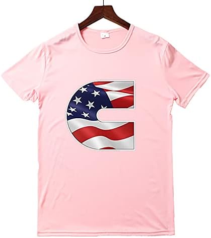 Мъжки ризи с флага на сащ, Патриотическая тениска на 4 юли, Тениска на 4 юли, Тениски с флага на сащ