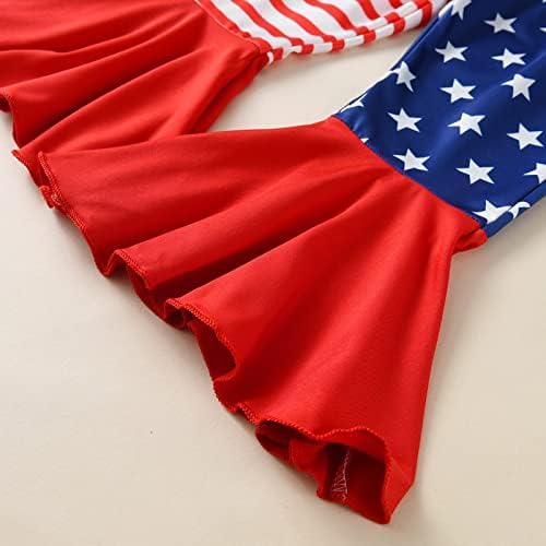 Подаръчен Комплект за малки момичета, Тениска с къс ръкав на Райе със Звезда, Флаг на САЩ 4 юли, Върхове с Принтом в Звездната ивица,