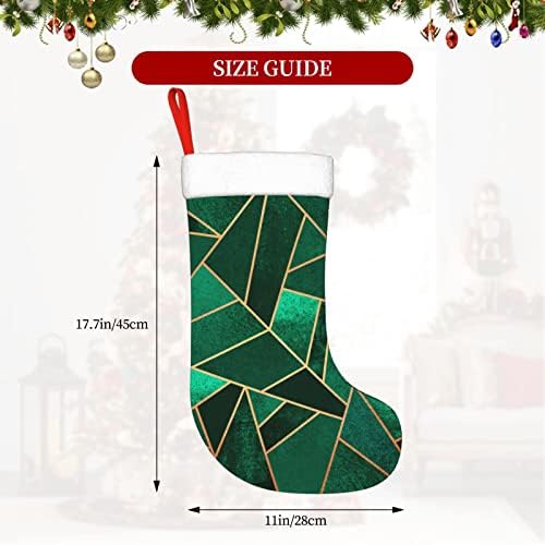 Коледни Чорапи YILEQUAN 18 инча, Класически Чорапи на Черни и златни цветове с Геометричен Модел, за Семейна Почивка, Украса за