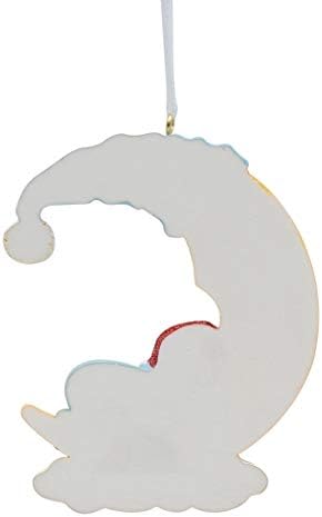 1-во Коледен Персонализирани украшение за бебето - Афроамериканский Момче Спи на Луната - Коледен орнамент за малки деца Подаръци