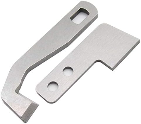 Марка CKPSMS-1 Комплект G1075 + G1076 Долна и Горна ножове, подходящи за Elna 654 Singer 14T957DS 14T967DC 14T968DC Pfaff coverlock