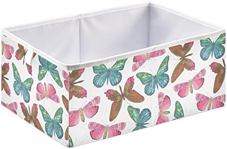 Emelivor Кутия за съхранение на кубчета с шарени пеперуди, Сгъваеми Кубчета за съхранение, Водоустойчив кош за играчки, органайзер